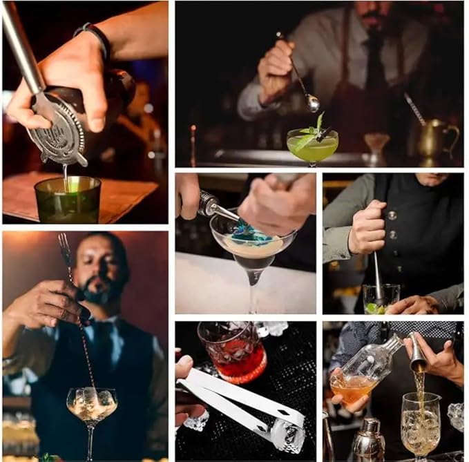 Set de Bar para Cócteles 12 Piezas Coctelera Acero Inoxidable Kit Bartender miniatura 6