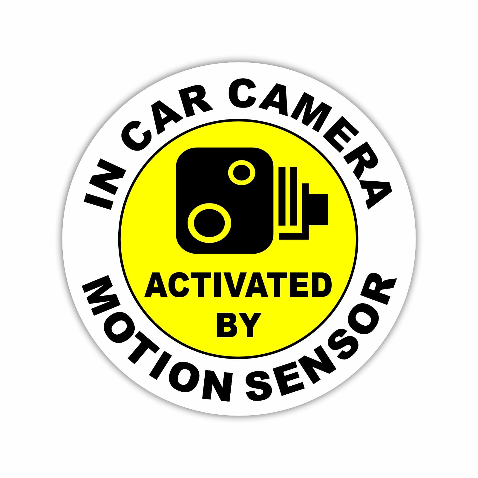Platinum Place Externally To Smooth Surfaces 1 X C36e Sticker In Car Camera Recording Activated By Motion Sensor Window Cctv Security Signs Round Warning Dash Cam Taxi Notice 100Mm (Externally To Smooth Surfaces)