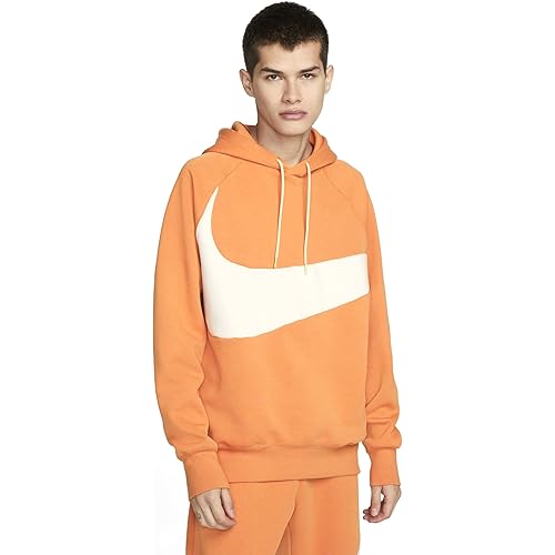 Nike Sportswear Swoosh Tech Fleece Men's Pullover Hoodie (X-Large, Hot Curry/Pearl White/Canvas)