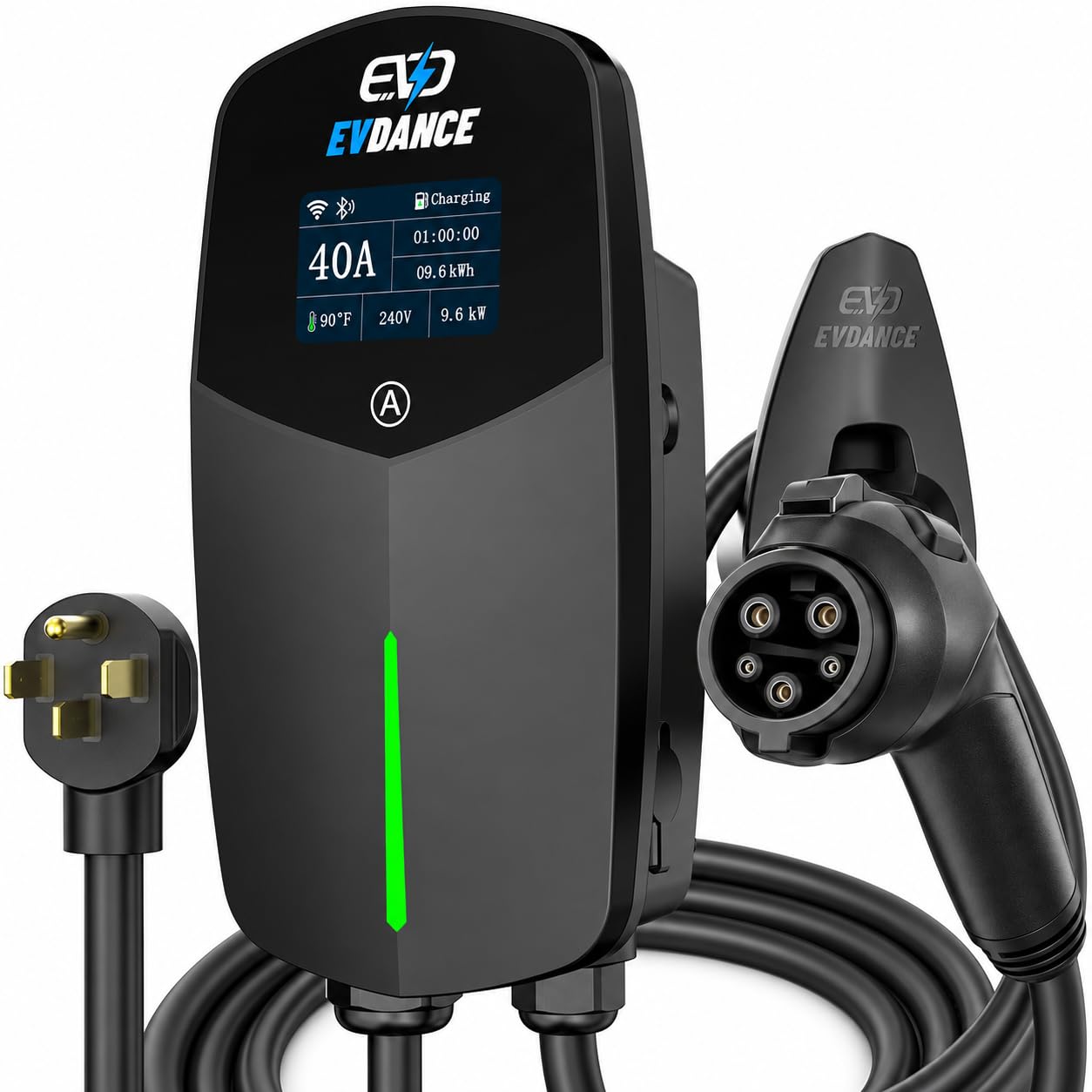 EVDANCE 40A Level 2 EV Charger, 9.6kW 240V J1772 Home EVSE, NEMA 14-50 Plug
