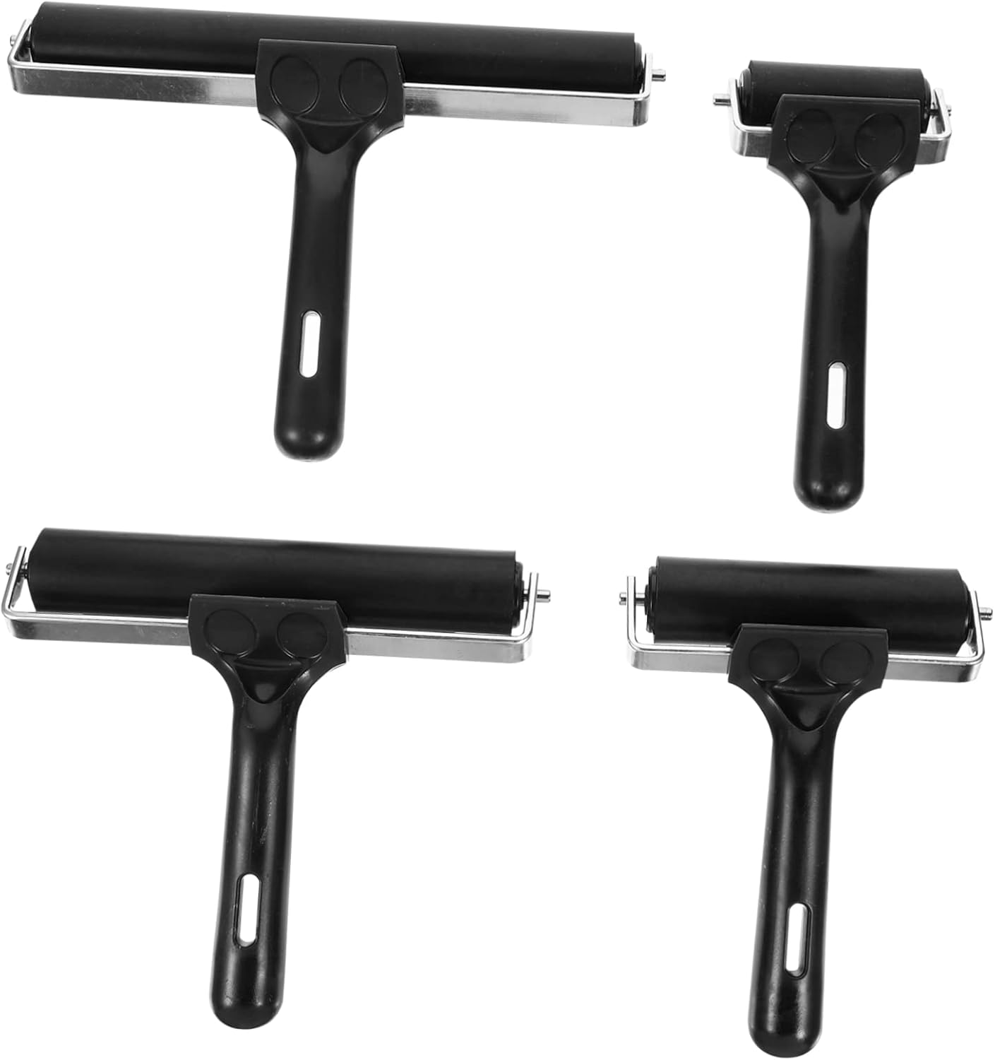 VILLCASE 4pcs Roller Stamping Ink Applicator Roller Brayer Art Craft Glue Roller