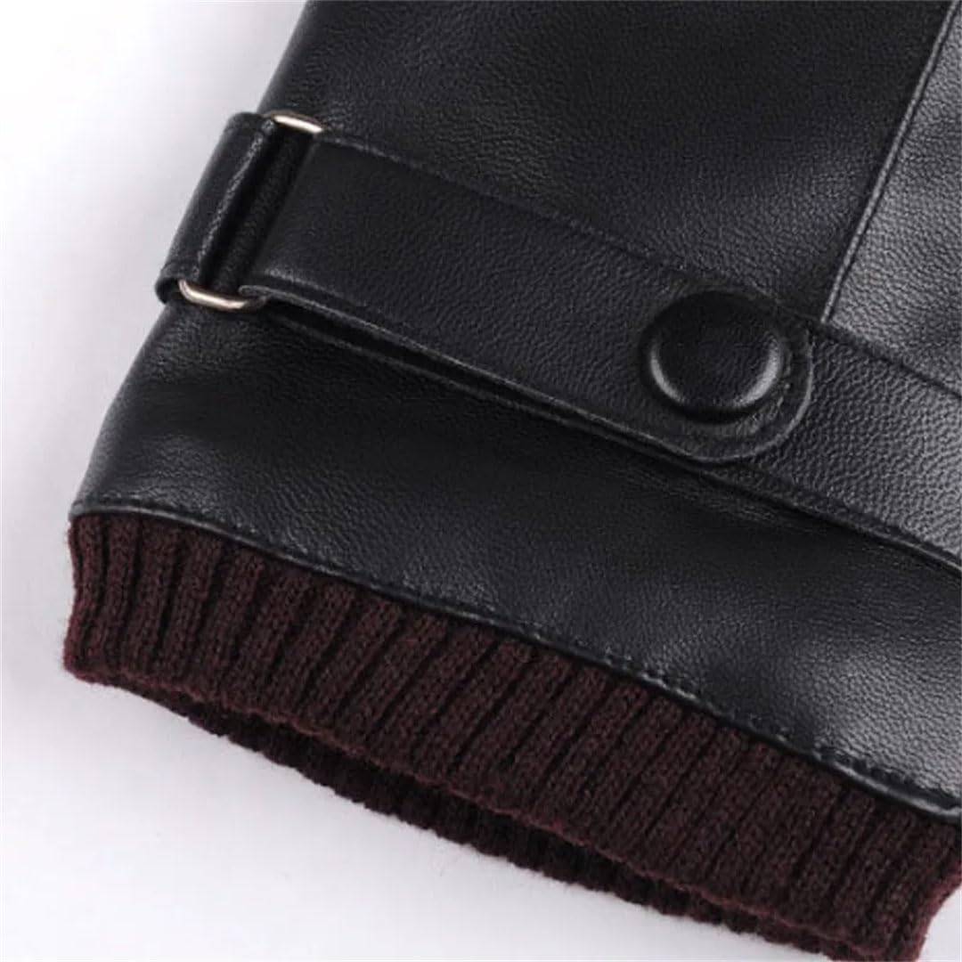 Damen Winter Warm Handschuh Gewaschene Lederoberfläche Mit Flauschigem Futter Radfahren Motorrad Handschuhe F Einheitsgröße