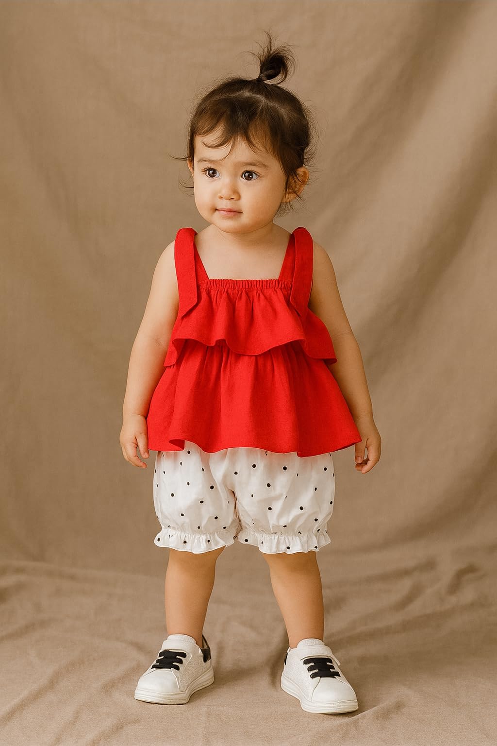 BESTFRIEND for kidz Baby Girls Casual Top Pant (Red, 6-12 months) 1