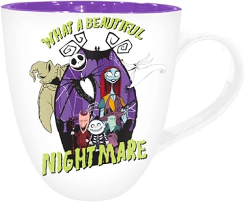 Silver Buffalo Disney Nightmare Before Christmas What a Beautiful Nightmare - Taza de cerámica, 18 onzas