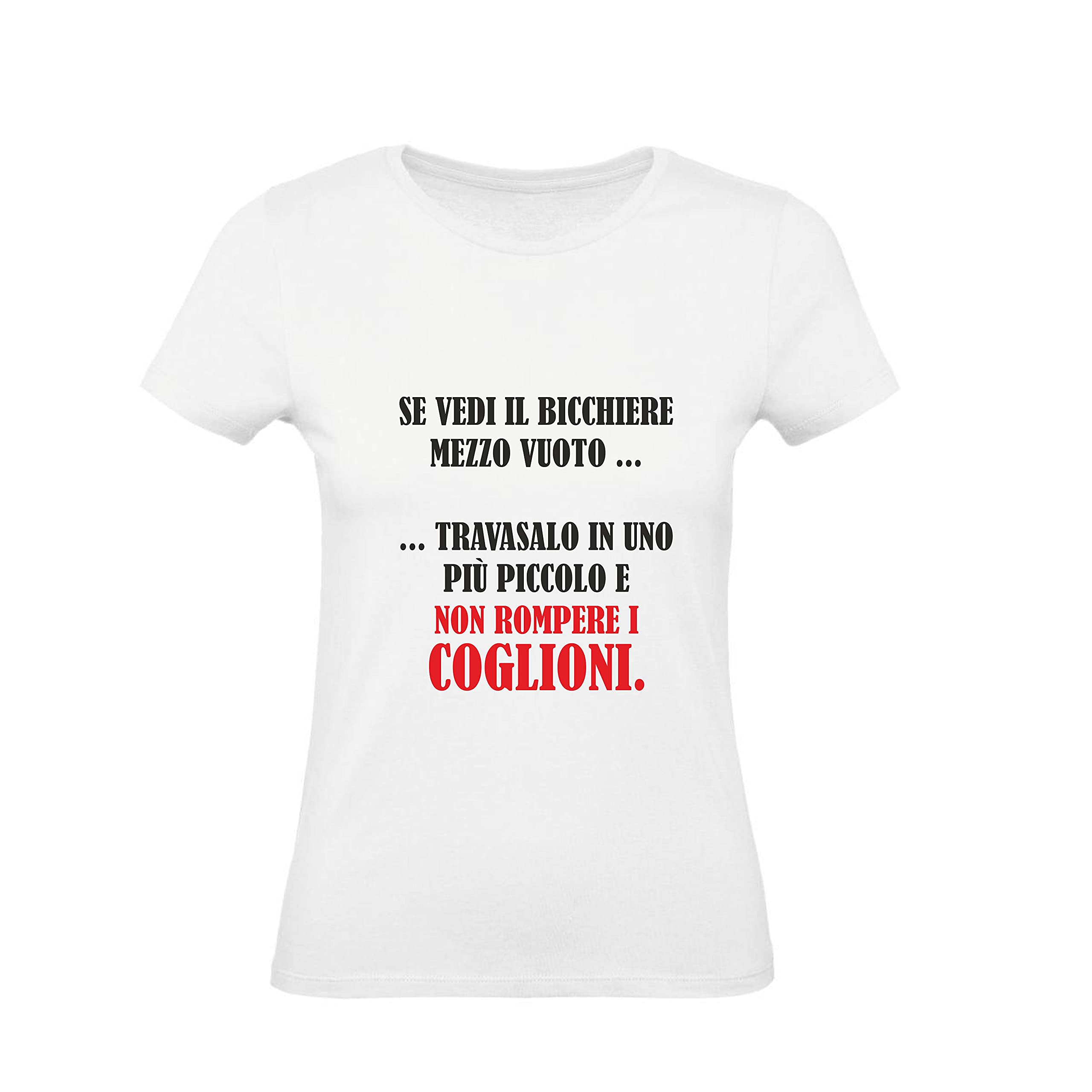 T-Shirt Donna Cotone Basic Super vestibilità Top qualità - Regina di Cuori - Divertente Humor Made in Italy (S, Bianca