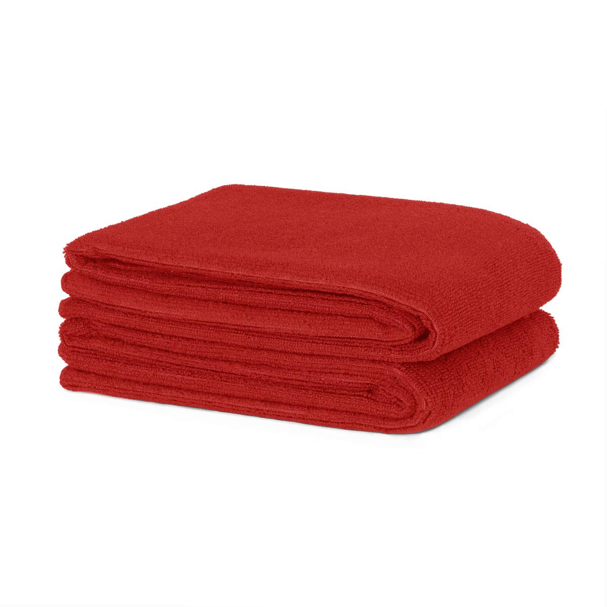 Salon Towels, Super Soft, Maximum Absorbency - For Hair Drying, 100% Microfiber Towels for Face, Hands, Body or Gym - 16” x 27” Pack of 2, Red - HairDay Care