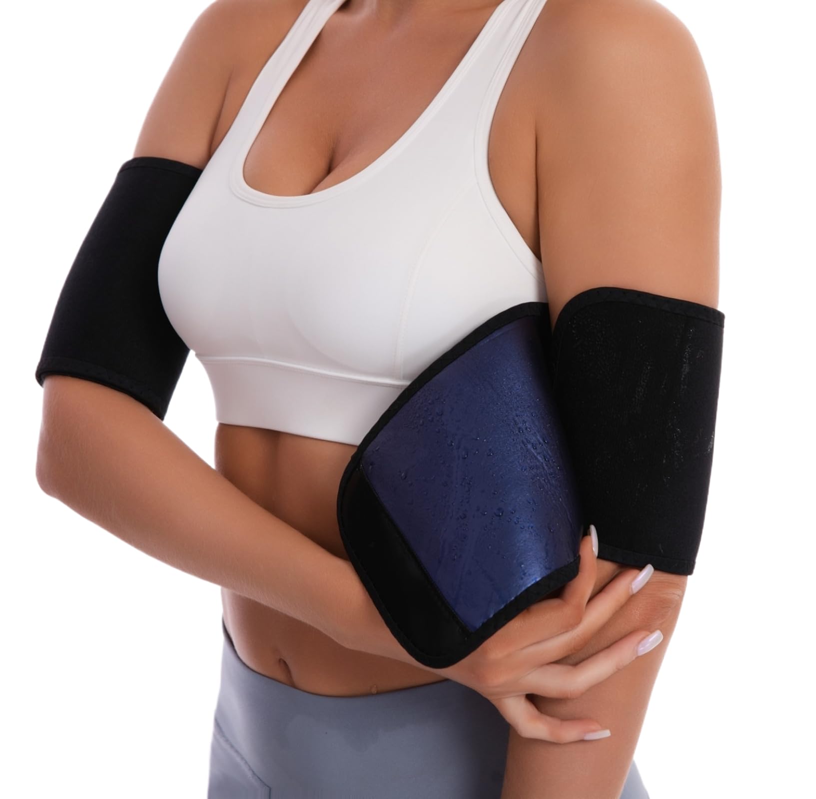 Dokelovy Sauna Arm Sleeves for Women & Men, Adjustable Sweat Arm Trimmer Toning Bands Arm Fat Reducer for Workout Gym 2-Pack-image-16