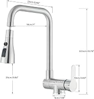 Saeuwtowy Összecsukható Konyhai Csaptelep 3 Sugaras Rozsdamentes Acél Konyha Mixer Csap 7