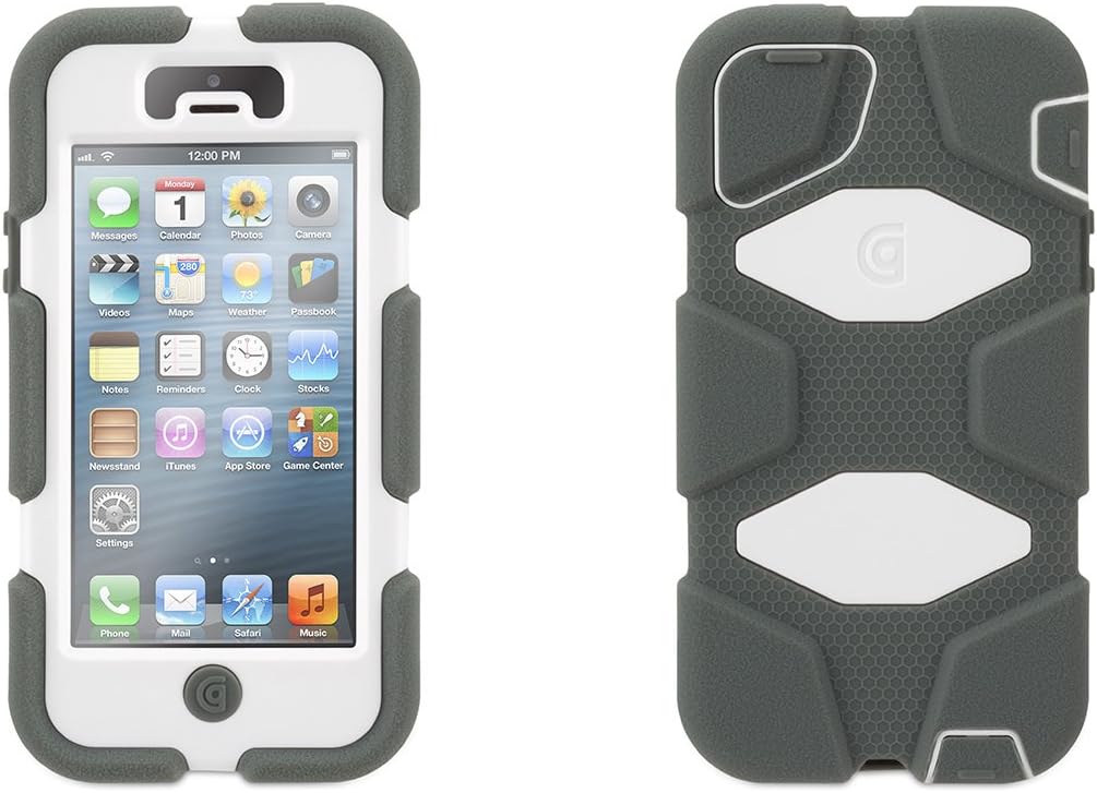 Griffin Survivor Case for iPhone 5/5S - 1 Pack - Retail Packaging - Gray/White
