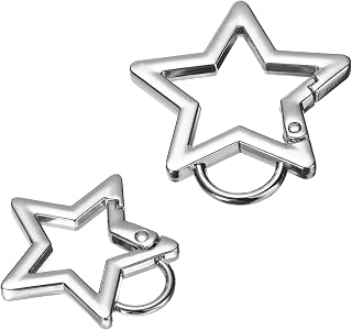 PATIKIL Star Carabiners Keychain Zinc Alloy Heavy Duty Star Shaped Keychain Clip for Camping Hiking Backpack Keys Outdoor Gear