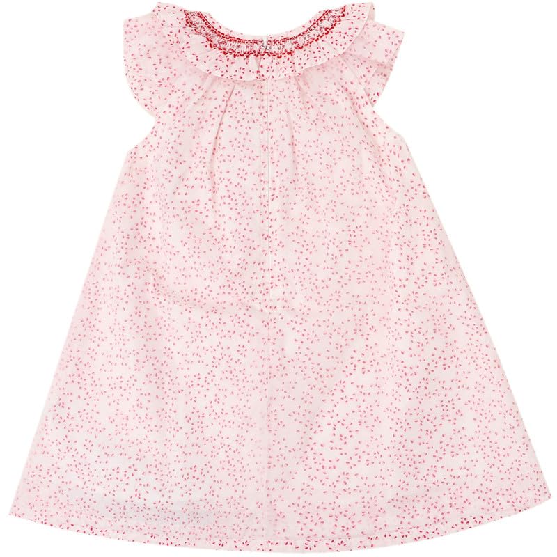 Tenna Teki Baby Girls Smocked Dress Bishop Style - Perfect for Spring and Summer Portraits Pink