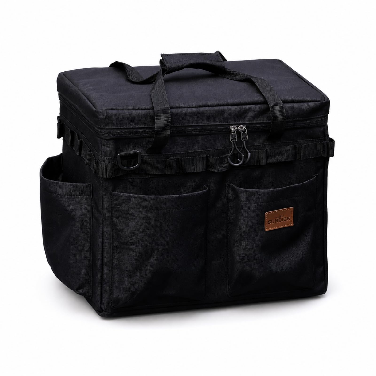 Borsa Portaoggetti da Esterno Multifunzione Borsa da Campeggio con Tasche Resistente per Escursionisti, Picnic, 黑色
