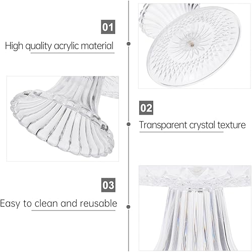 Miniatura 8 de Alipis Juego de platos acrílicos para tartas de frutas, bandejas para galletas con tapas, bandeja para servir con chips de inmersión, soporte para