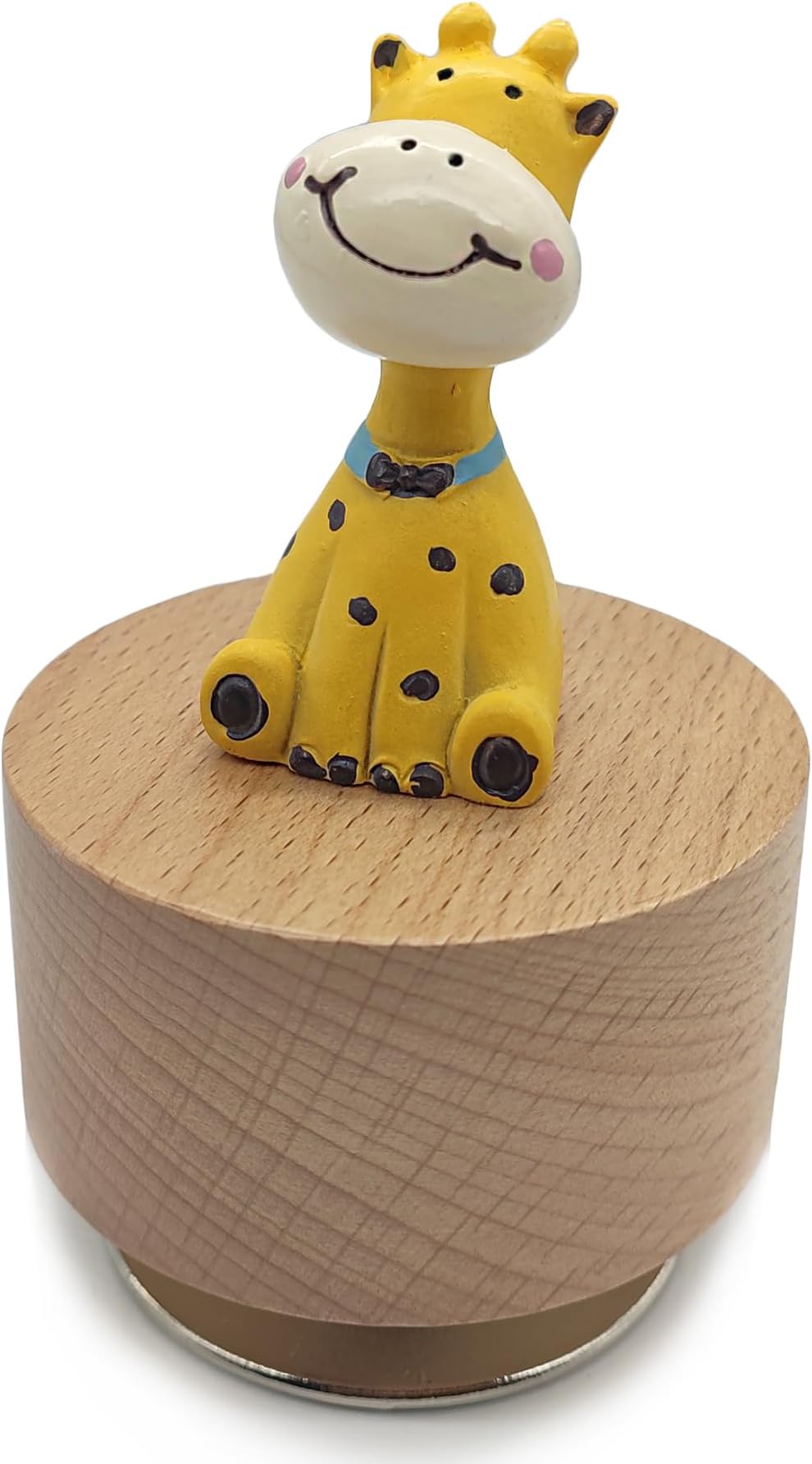 Mini Wooden Animal Rotary Music Box with Cute Giraffe Ornament (Edelweiss)