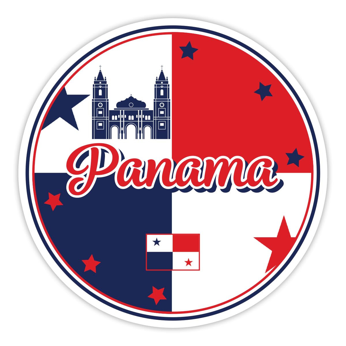 Pegatina redonda de Panamá de 5 pulgadas para tu portátil y moto