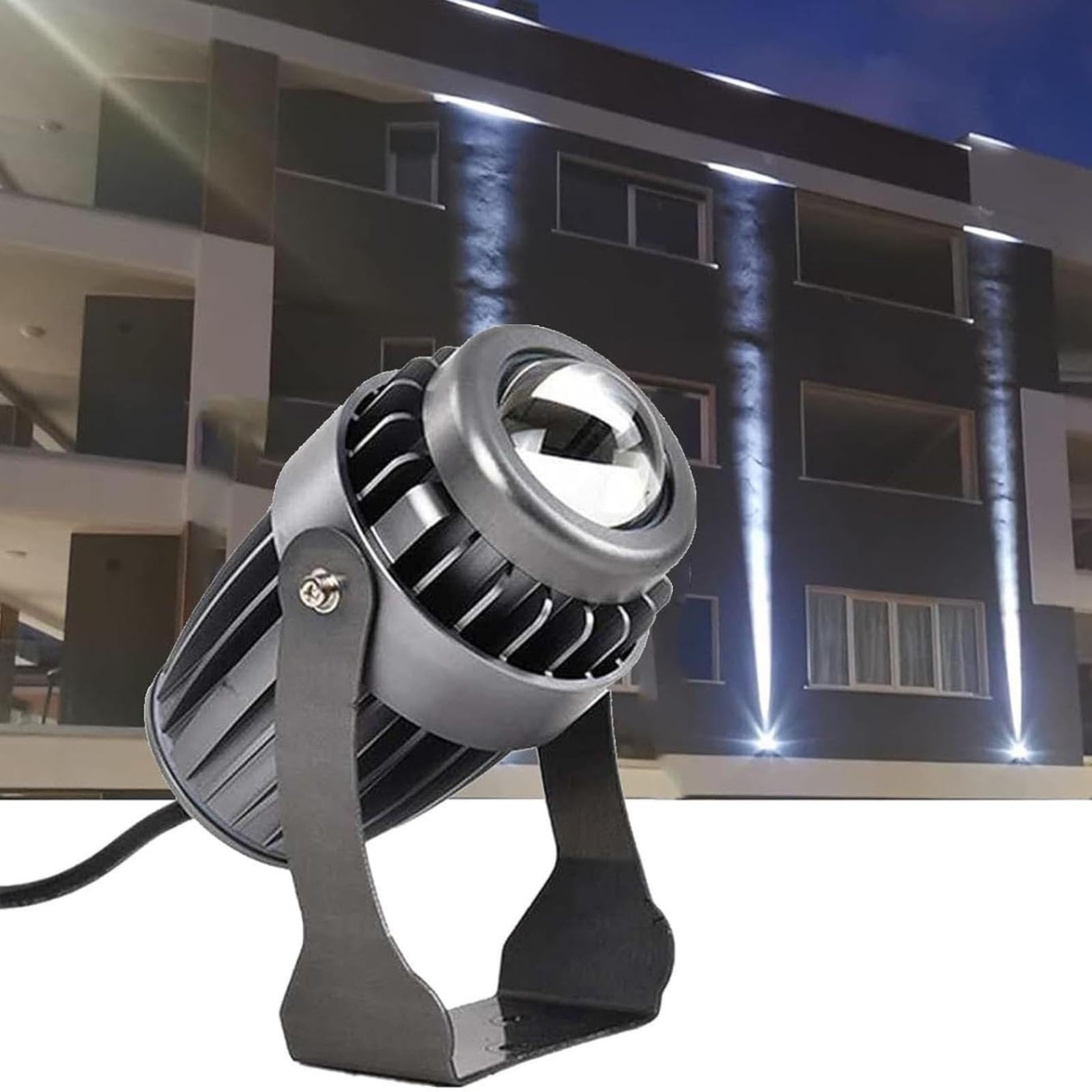 Focos LED - Foco LED De Haz Estrecho, Lámpara De Pared Exterior De 10 W Para Iluminación Paisajística, Foco LED Impermeable IP66 De Haz Estrecho, Para Jardín Y Patio(White)