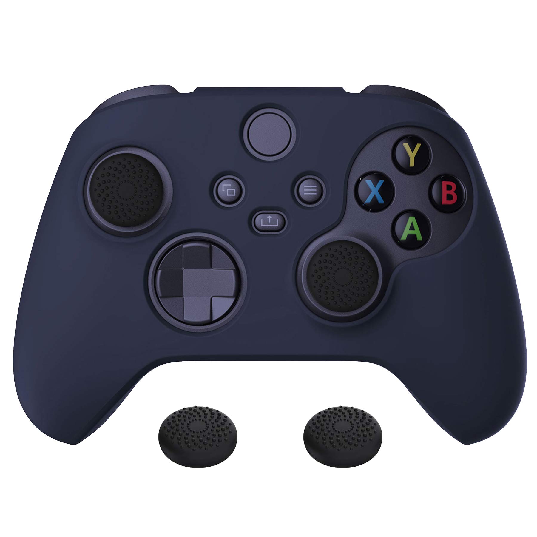 PlayVital Pure Xbox Series Xコントローラーに対応用アンチスリップシリコーンカバースキン、黒い親指グリップキャップ付き、Xbox Coreワイヤレスコントローラ対応用ソフトラバーケースプロテクター【ミッドナイトブルー】 - 1