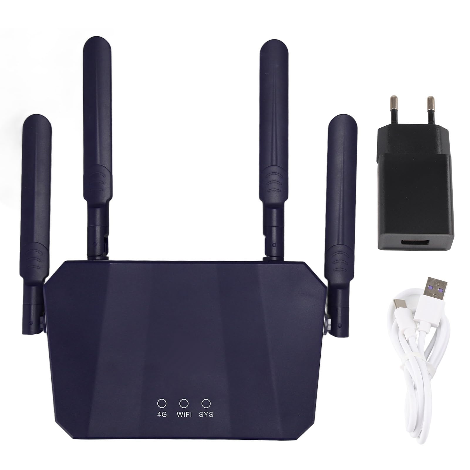 Septpenta Router Wireless 4G LTE, Trasmissione Ad Alta velocità 300Mbps, Router Hotspot Wi Fi, Antenna Ad Alto Guadagno, con Slot per Scheda SIM(Unione Europea)