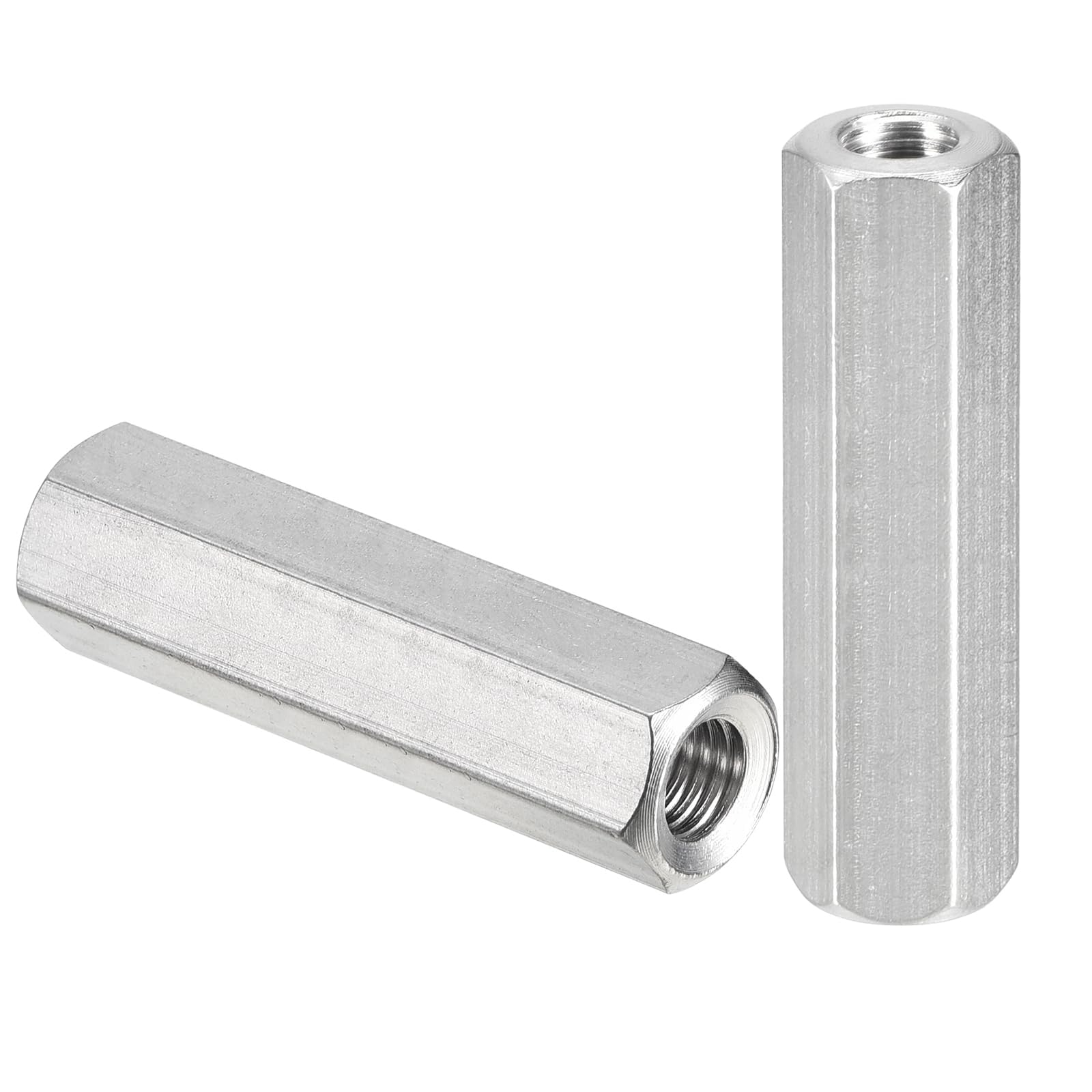 TA-VIGOR M8 x 50mm Hex Coupling Nuts, 304 Stainless Steel Threaded Rod Connector for Home Machine Industrial 2 Pcs