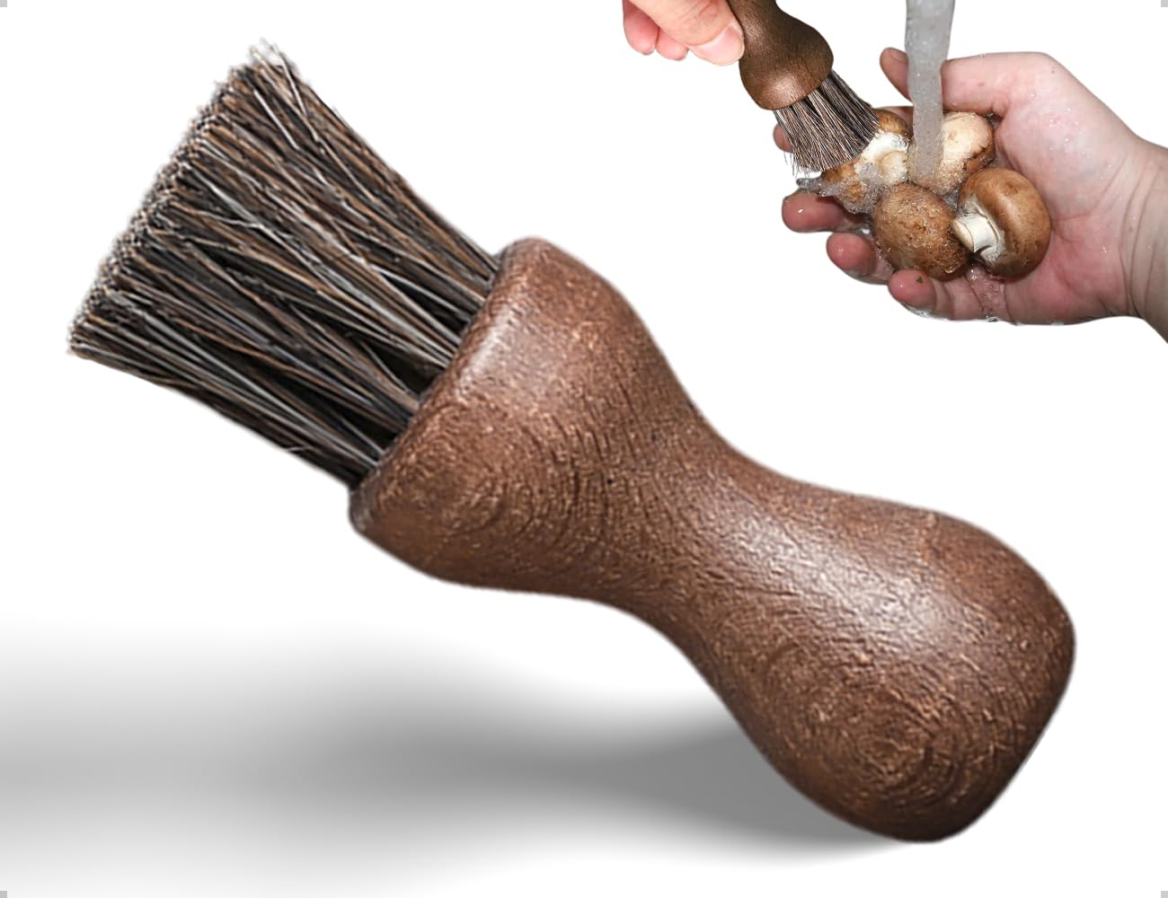 Cepillo para Verduras,Cepillo de Madera para Platos,Cepillo Resistente para Hongos,Ideal para Cocina y baño,para Limpiar Platos,ollas y sartenes en casa,Cocina,baño,Suelo y encimera(Redondo)