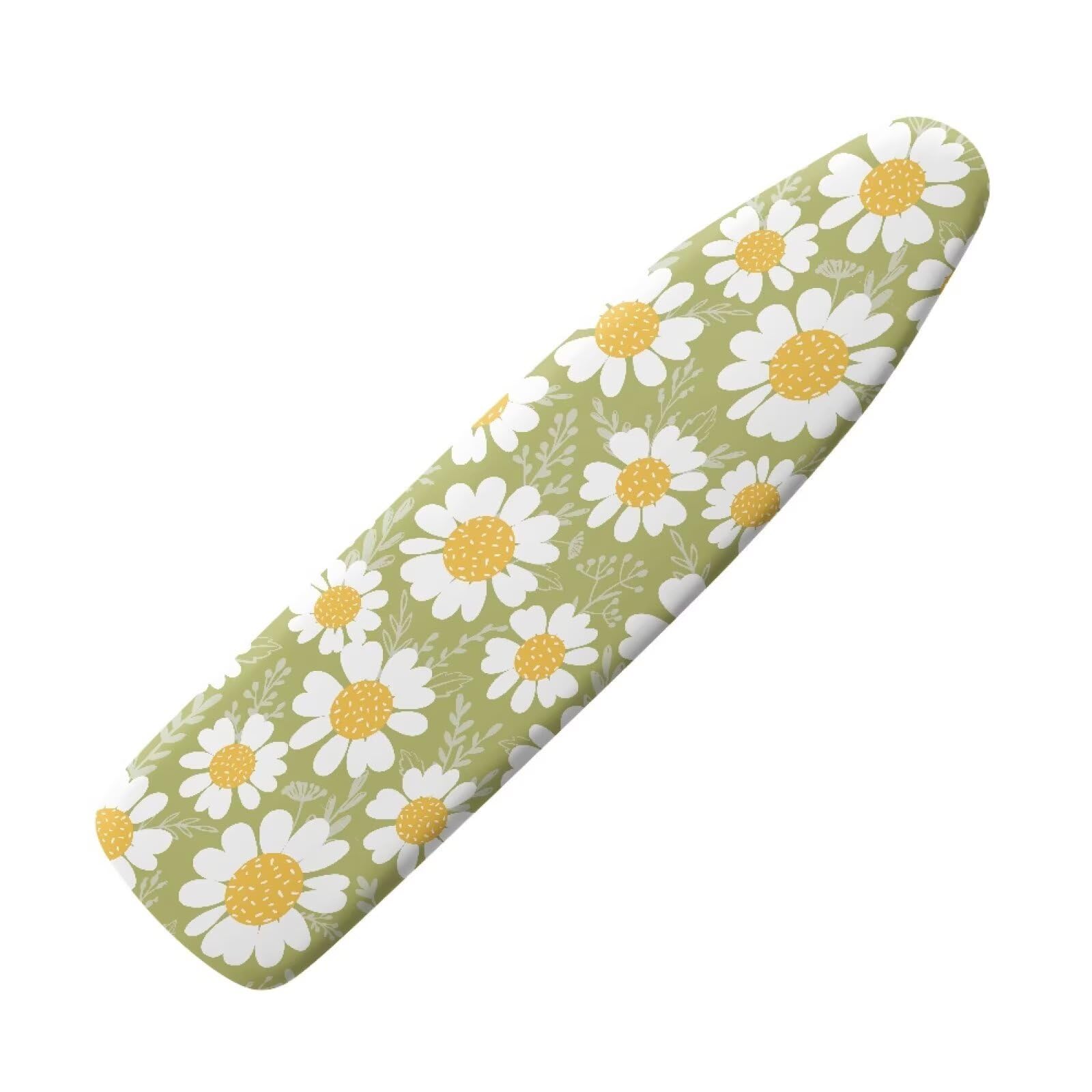 Buxolandt Fresh Cartoon Daisy Print Ironing Board Cover Easy Install with Elastic Edge 3 Bottom Nylon Buckle Straps Breathable Cover Suitable Size for Wide Ironing Board House Decor Size-M
