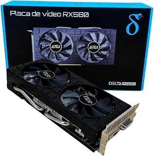 Placa de Vídeo AMD RX 580 8GB GDDR5 FHD/QHD 256-bit GPU 1286 MHz HDMI, DisplayPort, DVI, PCI Express 3.0, para Jogos Trabalho Entretenimento