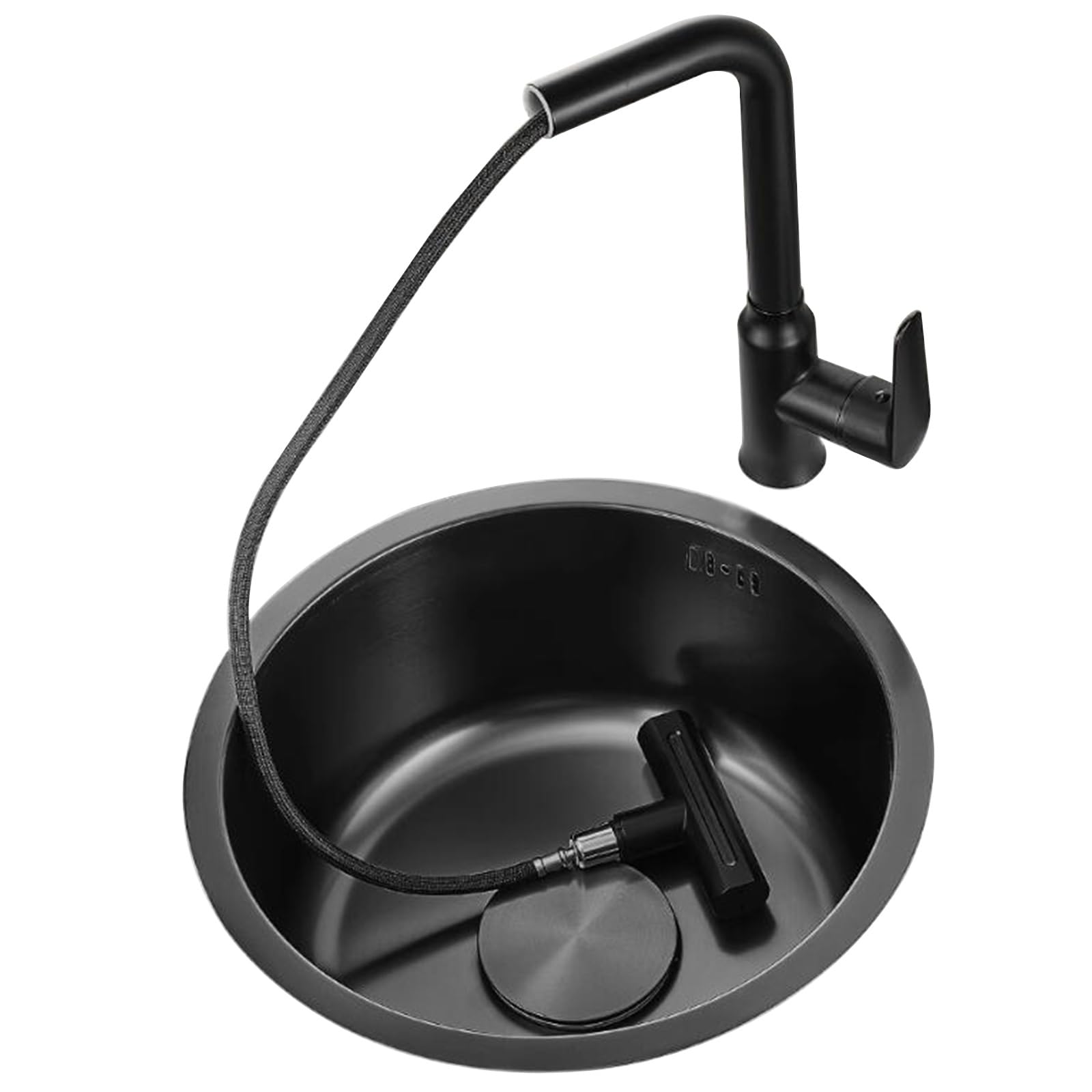 ZQFHSX Single Bowl Kitchen Sink with Waterfall Faucet for Dishwashing and Undercounter Installation