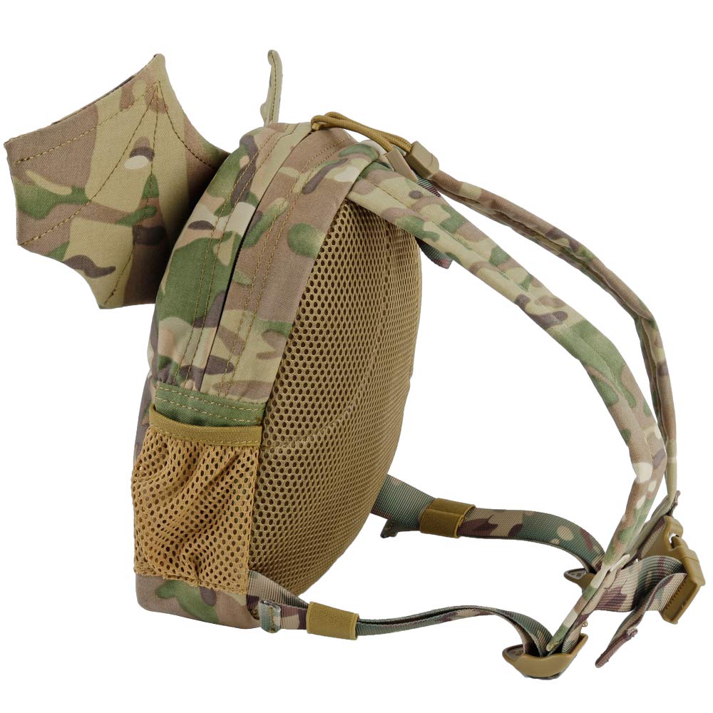 Mochila táctica Militar para niños, niñas, niños, alas de murciélago, pequeña Bolsa de Diablo para Airsoft Paintball, Viajes, Senderismo, Acampada, Halloween