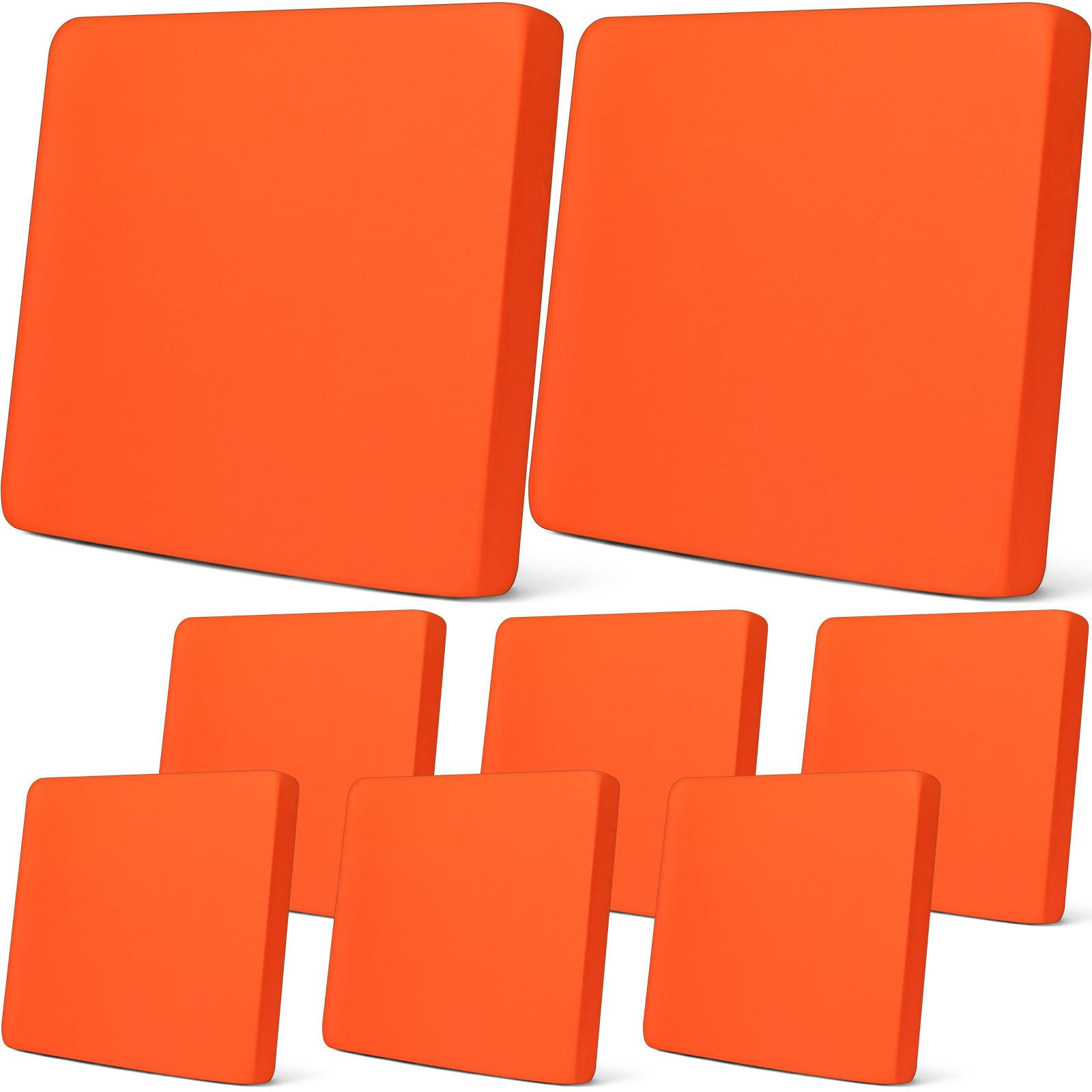 8Pcs Patio Stretch Sofa Cushion Cover Outdoor Cushion Cover Replacement Patio Furniture Cushions Couch Slipcovers Chair Seat Cover Soft Flexibility Protector (Orange,Waterproof Pure)