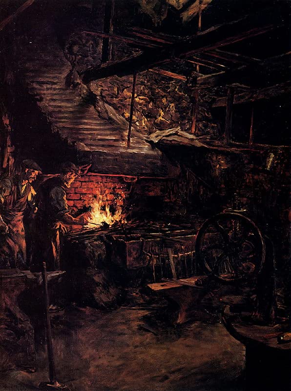 Peinture murale l'atelier du forgeron Stanhope Forbes impression premium