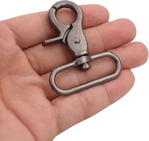 Miniatura 4 de BIKICOCO Gancho giratorio de 1-12 pulgadas, cierre de mosquetón con cierre de resorte, extremo ovalado, bronce  Paquete de 10