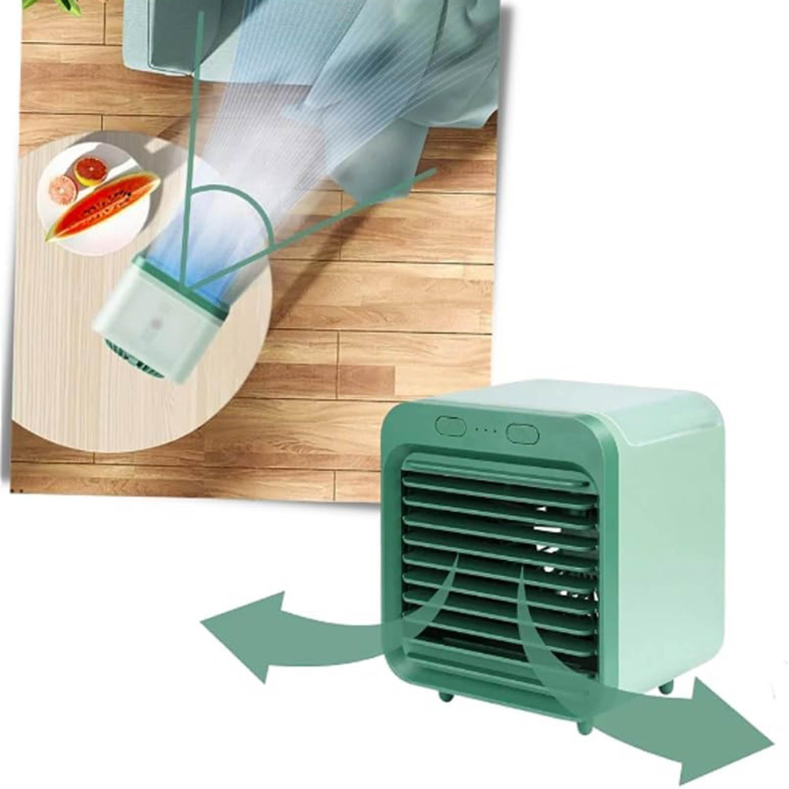 Aire Acondicionado portátil, Enfriador evaporativo, pequeño Ventilador de Mesa 3 en 1 con 3 velocidades de Viento, Adecuado para el hogar, la Oficina, el Dormitorio, niños y Mascotas.