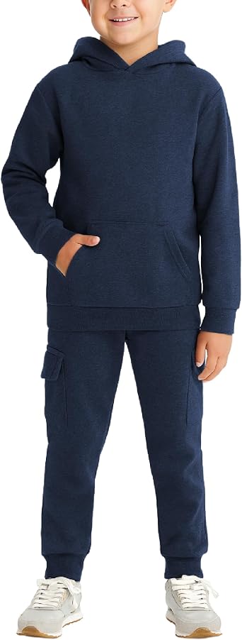 Coney Island Boys Sweatsuit Set - 2 Piece Athletic Soft Fleece Pullover Hoodie Sweatshirt and Cargo Sweatpants for Boys