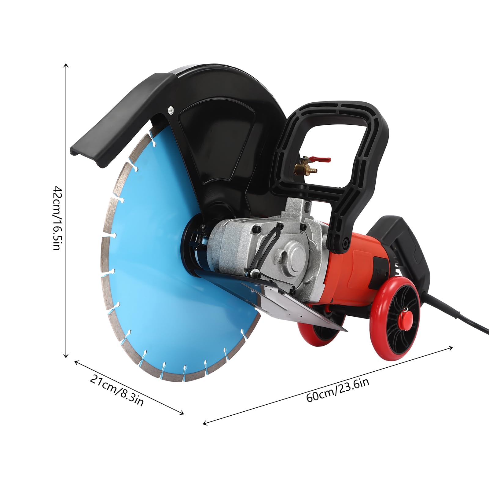 2800W Betonsäge Mit Wasserkühlung - Leistungsstarker Nass-/Trockenschneider Bis 12cm