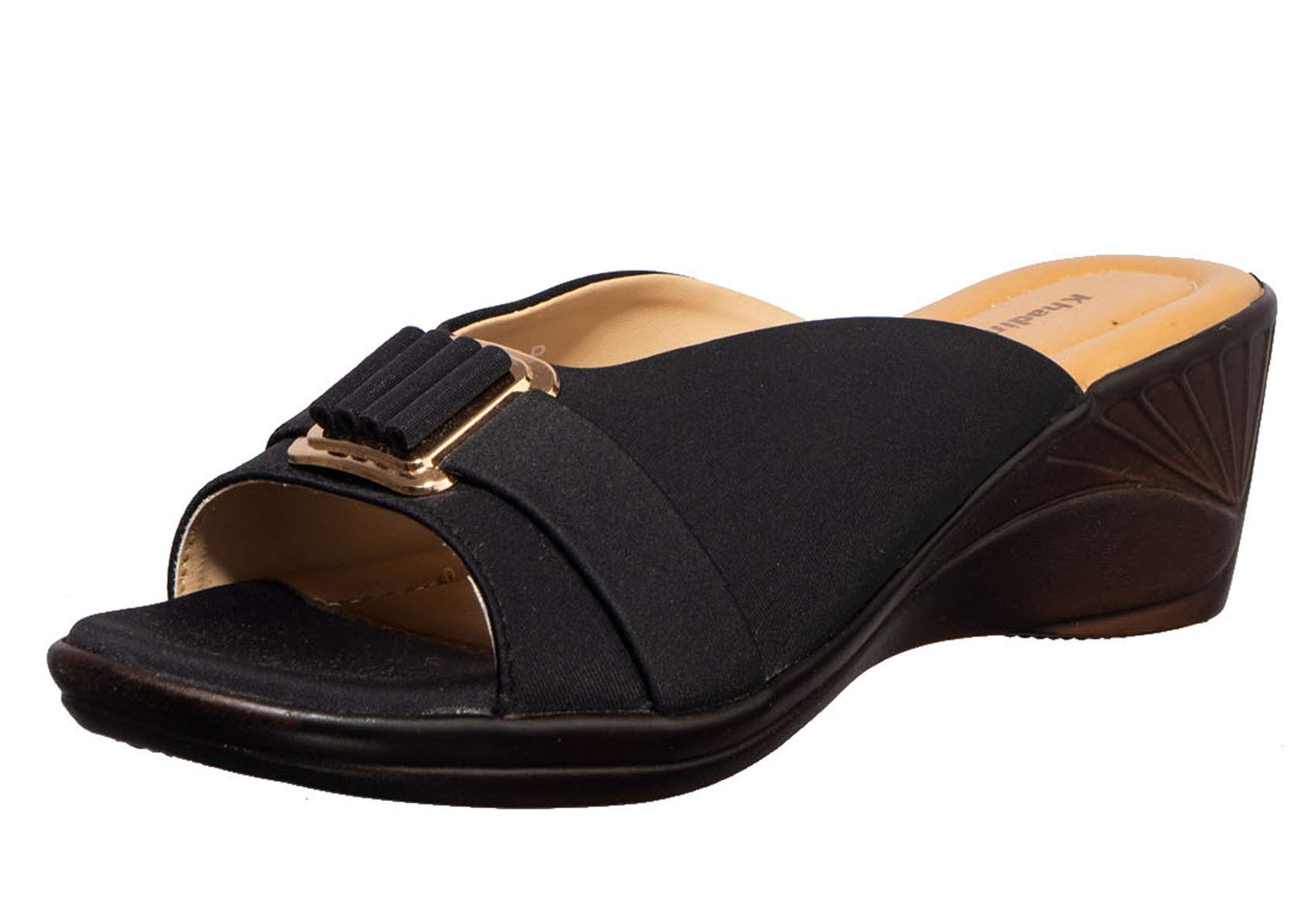Khadims Women Black Wedge Heels - UK 8 (B085T17FZL) Amazon Price History, Amazon Price Tracker