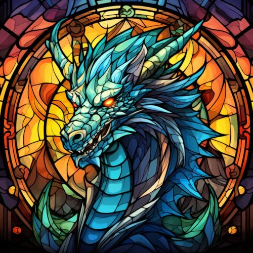 Sewnsty Cross Stitch Kits for Adults Advanced Stamped Cross Stitch Pattern Animals Dragon Cross Stitch Kits for Adults Clearance (Animal Dragon)