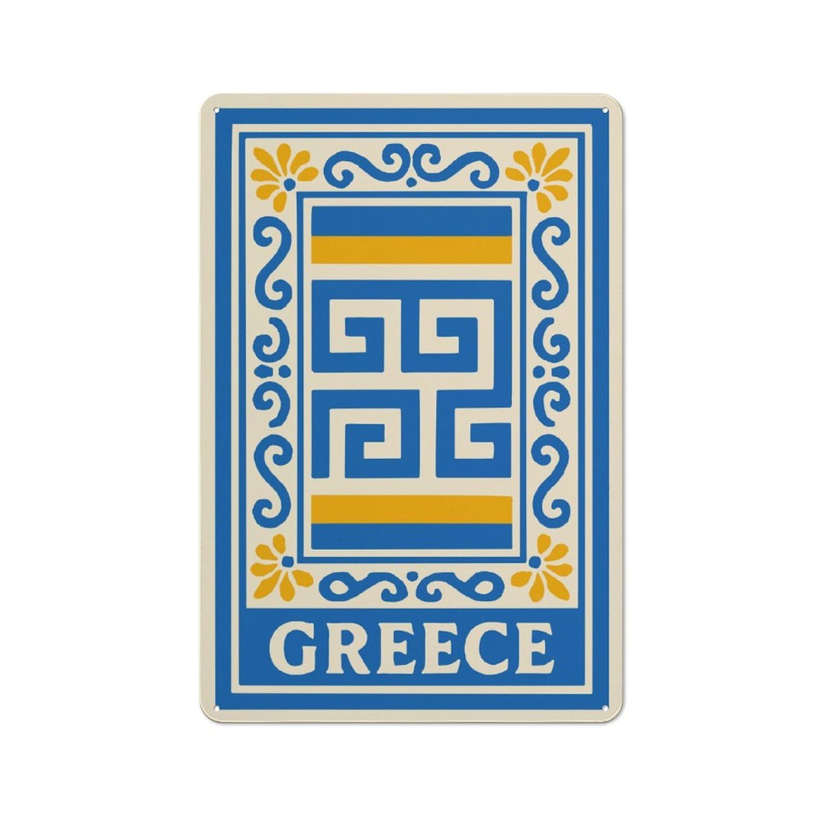Junmoney Style-18 Greece Decorative Emblem Industrial-Style Tin Sign 30X20cm For Garage Or Workshop, For Garage, Workshop And Man Cave Decoration