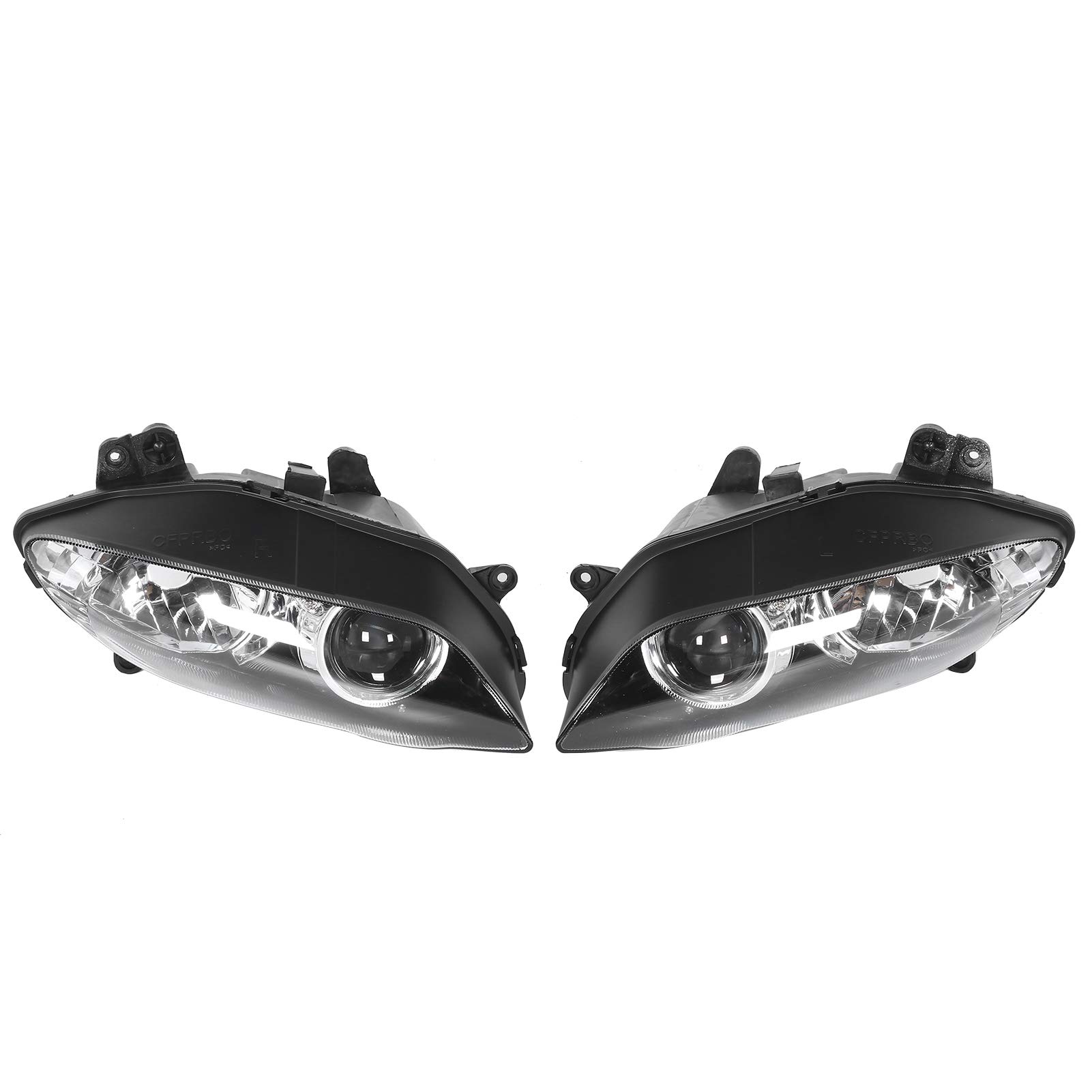 Motorrad-Scheinwerfer-Gehäuselinse, YZF 1000 R1 2004–2006 Links Rechts Ersatz, Schwarze, Transparente Scheinwerferabdeckung für Verbesserte Sicht