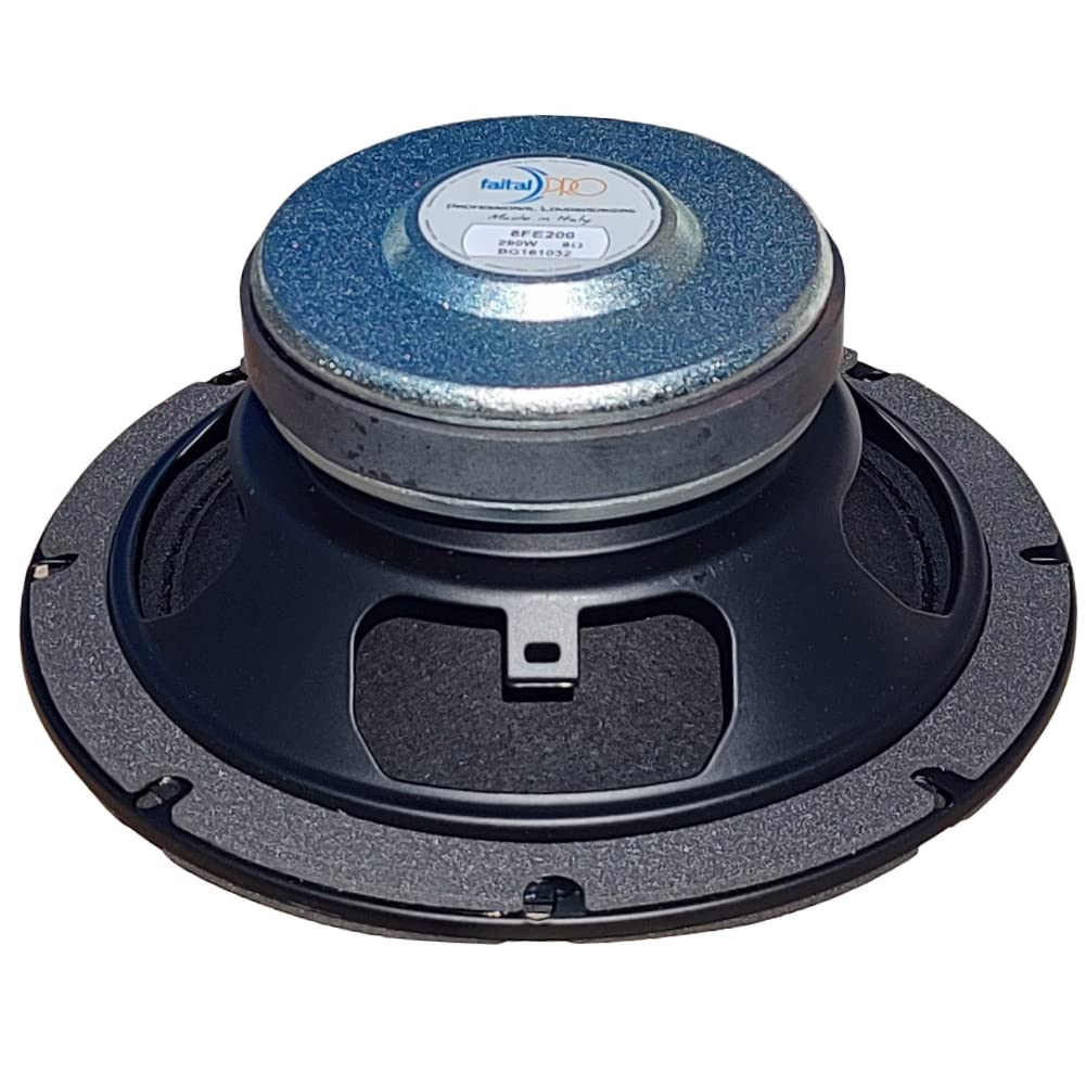 KIT SET PER FAITAL PRO 8FE200 8 ohm, 1 woofer altoparlante diffusore da 20 cm 200 mm 8" di diametro da 130 watt rms e 260 watt max per casa sensibilità 95 db, 1 pezzo