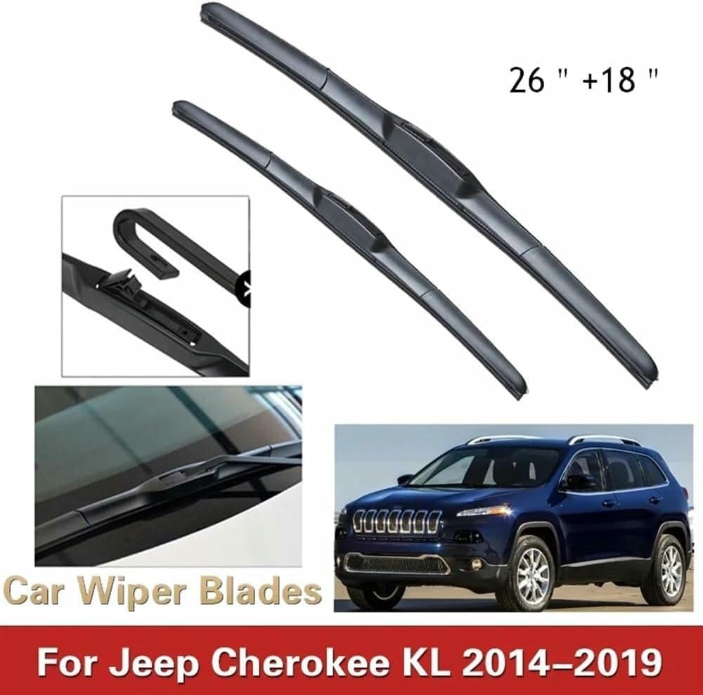 ZHUNDU Front Windshield Wiper Blades Brushes Accessories Cutter UJ Hook for Jeep Cherokee KL 2014 2015 2016 2017 2018 2019