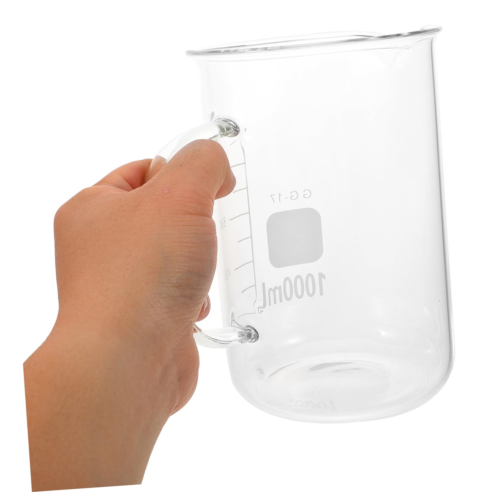 Gatuida Messbecherglas mit Griff und Ausguss 1000 Ml aus Glas für Präzises Ausgießen und Einfaches Tragen für Küchen und Andere Anwendungen
