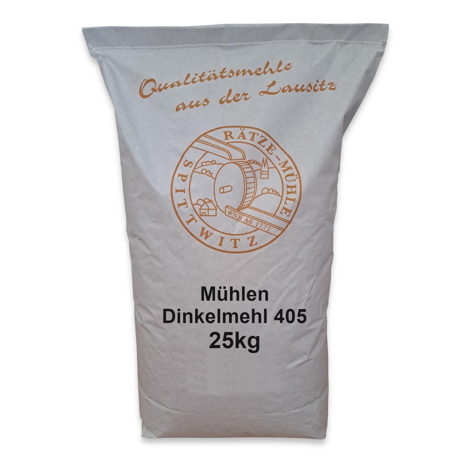 Dinkelmehl 25kg Typ 405 von Rätze-Mühle aus 100% regionalen, naturbelassenem Dinkel in bester Qualität