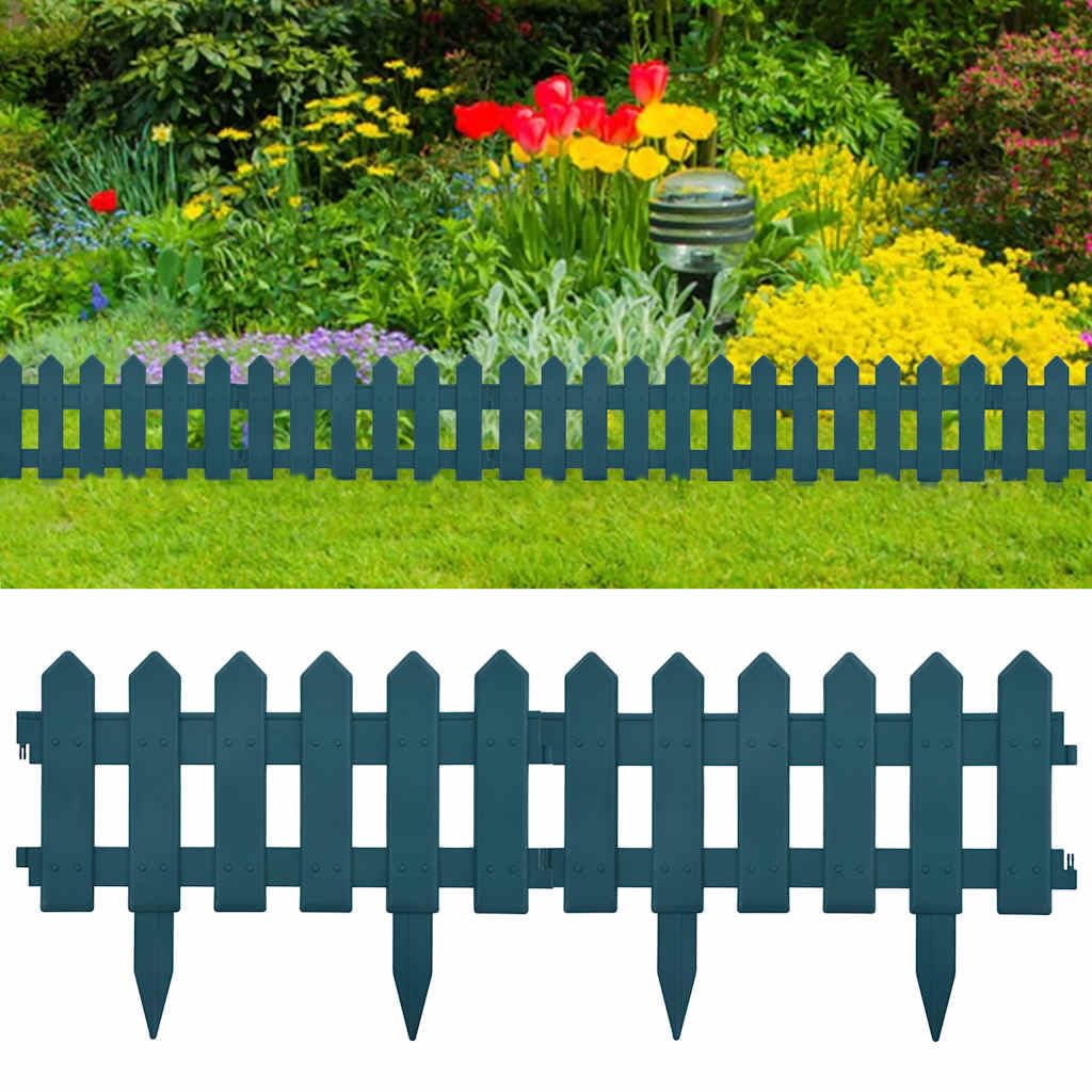 vidaXL 25x Bordature per Prato Design Tradizionale ad Incastro Robuste Eleganti Bordo Giardino Recinzione Confine Erba Aiuole Verde 10 m in PP