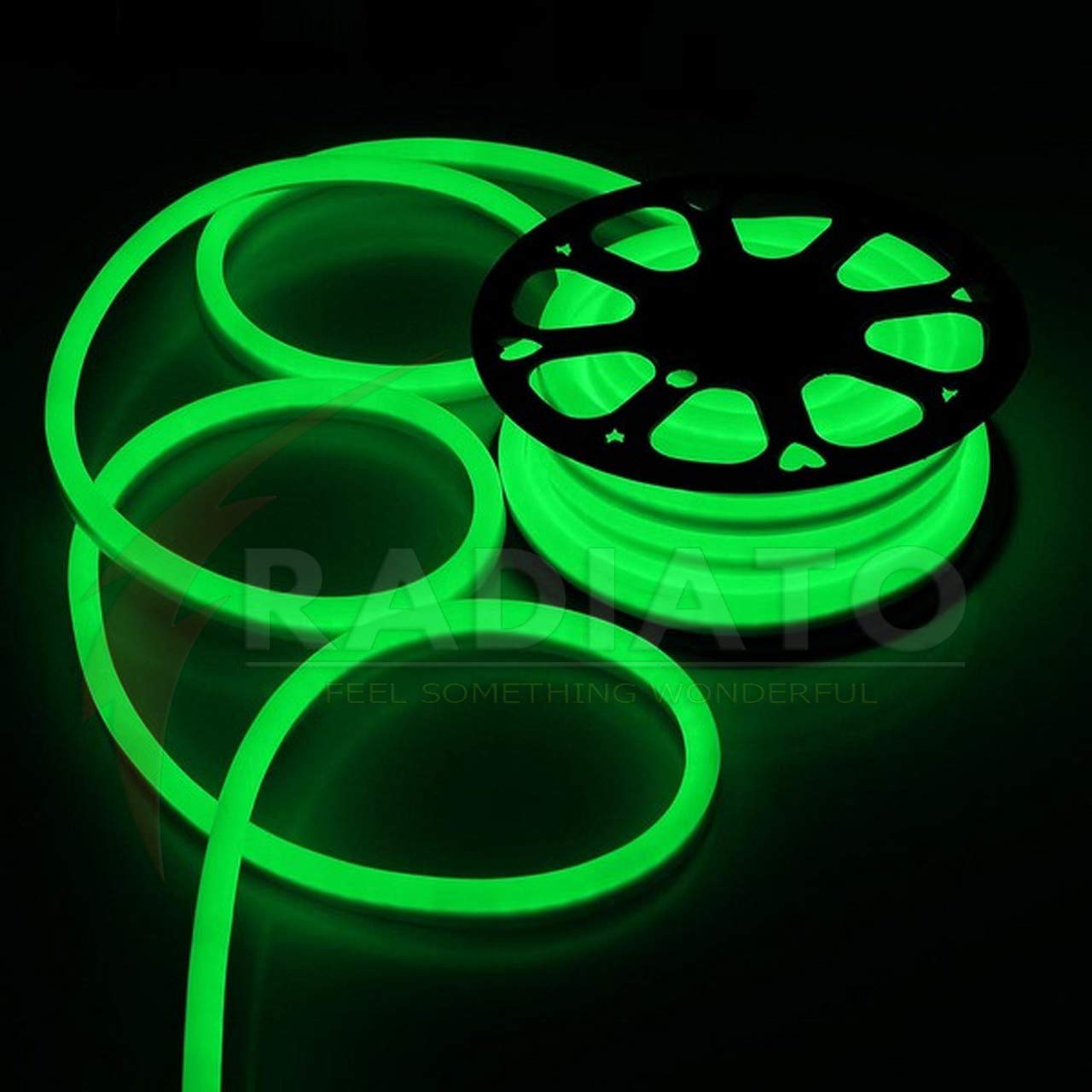 Radiato ES 230V A.C Neon led Rope Strip Lights, Waterproof Outdoor Indoor Flexible with Power Adaptor, SMD 120LED/M Silicone for Diwali, Christmas, Home Decoration Lights (Green, 15 Meter) (B08FCLJ13F) Amazon Price History, Amazon Price Tracker