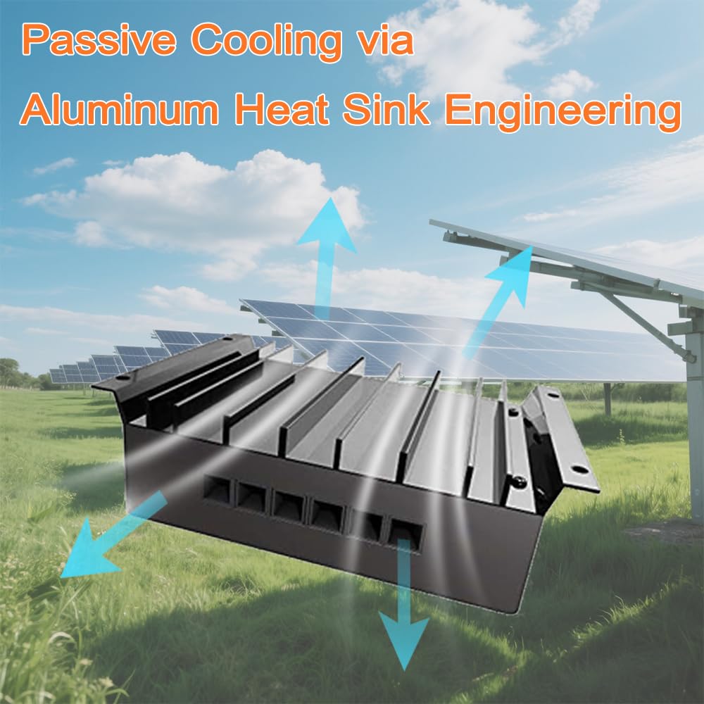 Regolatore di carica solare 80A, Regolatore di carica batteria Auto 960W / 1920W 12V / 24V con display LCD Caricatore di alimentazione mobile 5 V USB Dissipatore di calore potenziato (80A)