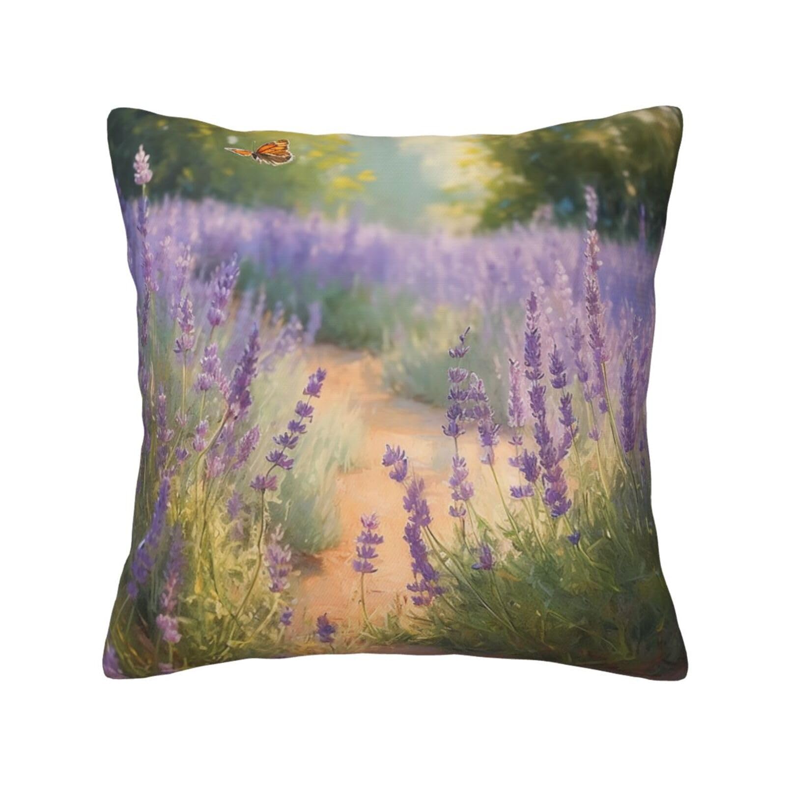 FodPand Lavender Garden Throw Pillow Covers 20"X20" Super Soft Cozy Pillows Case Morden Decorative Cushion Cover for Sofa Couch Bed Home Decor