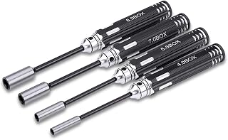 4Pcs Hex Socket Nut Driver Set Key Socket Screwdrivers 4.0MM, 5.5MM, 7.0MM, 8.0MM for RC Cars Model Airplanes