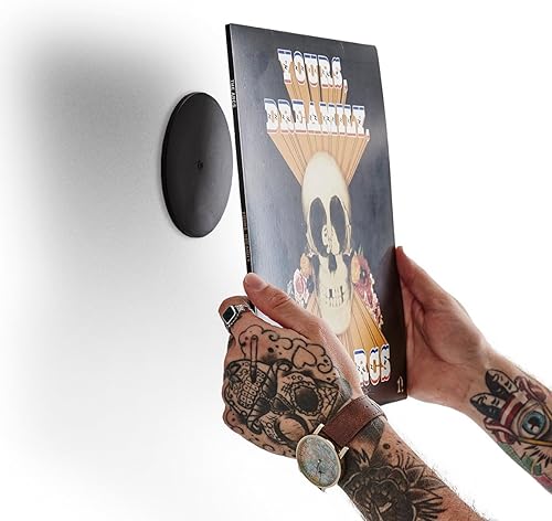 Soporte de pared para discos de vinilo de bambú Soporte flotante de almacenamiento de álbum LP sin marcos ni soporte visible Convierte tu espacio