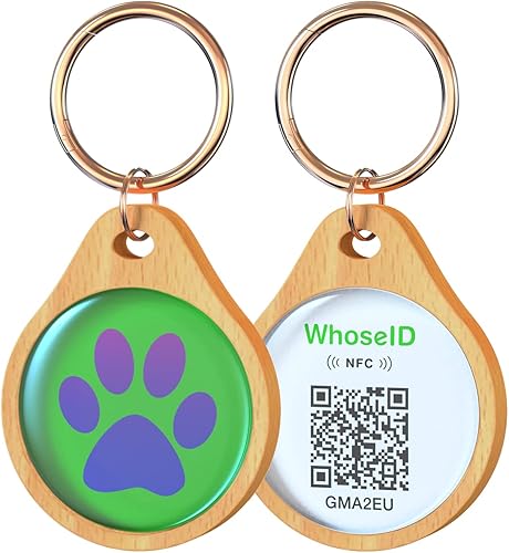 Etiqueta de identificación de perro con código QR, etiqueta de identificación inteligente NFC sin sonido, duradera, nunca se decolora, información