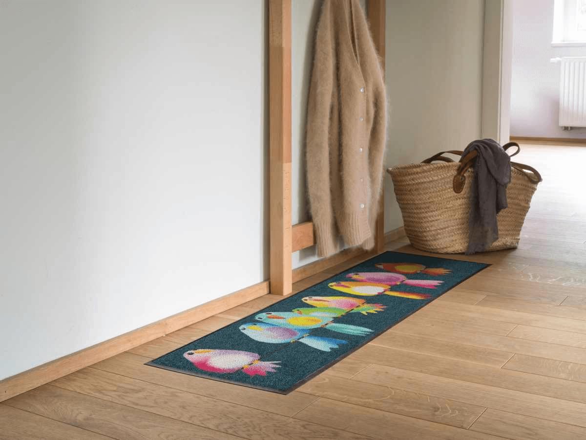 Salonloewe Fussmatte Fussmatte Rainbow Birds I Schmutzfangmatte & Fußabtreter für Innen 30 x 100 cm